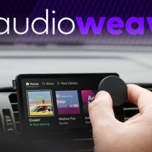 Spotify Car Thing Hand On Dial Logos FrontWeb