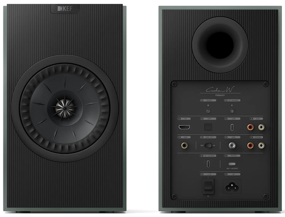 kef coda w moss green front back