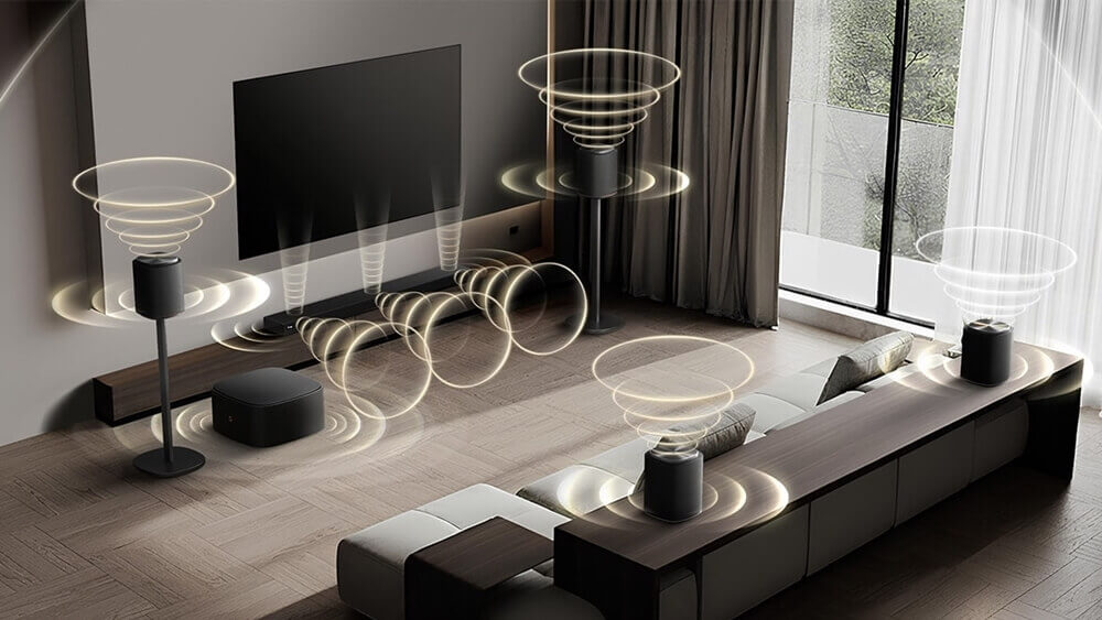 lg sound suite h7 sound bar system simulation